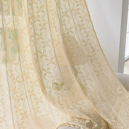 100% Cotton Vintage Boho Crochet Lace Curtain Panel | CD1027