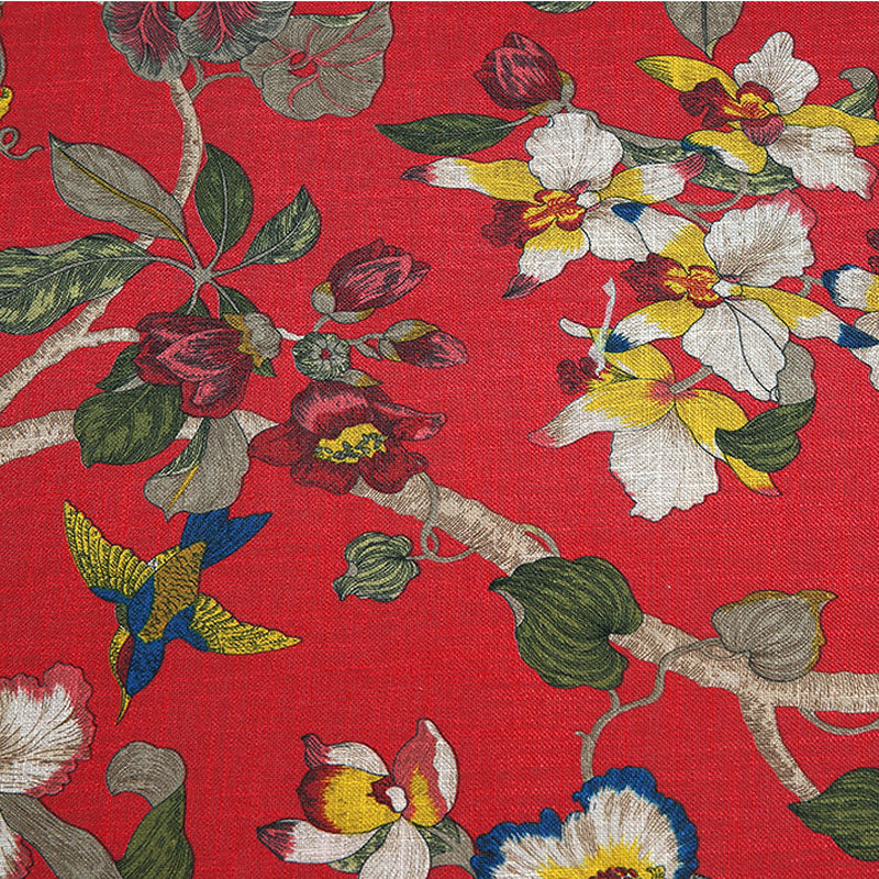 Premium Floral Hummingbird Tropical Botanical Print Blend Cotton, CA1004