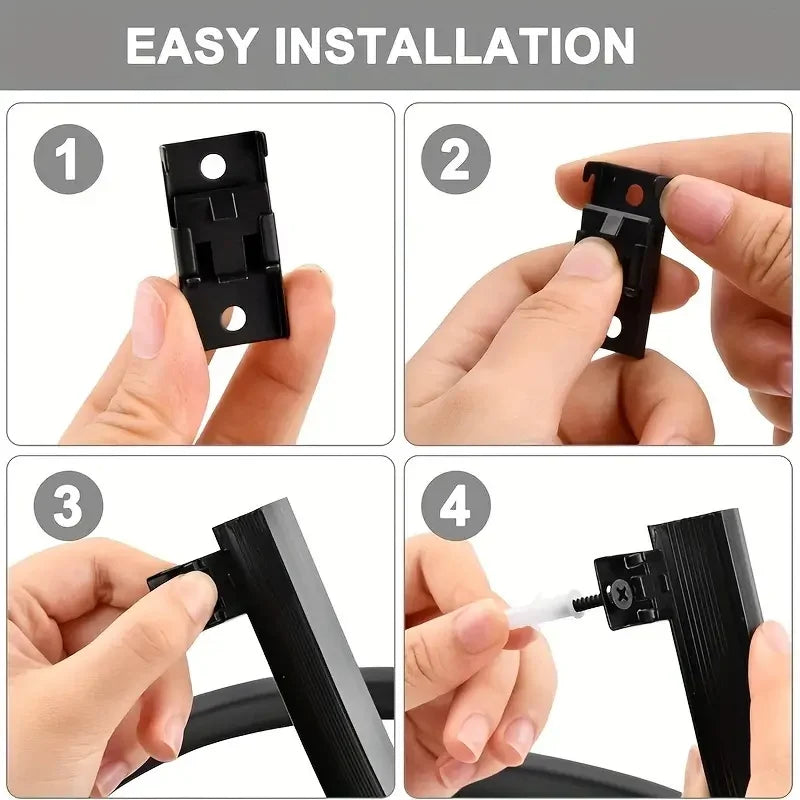 Flexible Bendable Curtain Track, Black Curved Room Divider Rail, CH1016
