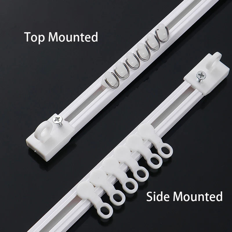 Self-Adhesive Silent Curtain Track, No-Drill Top & Side Mount Rail for Smooth Surfaces | CH1007