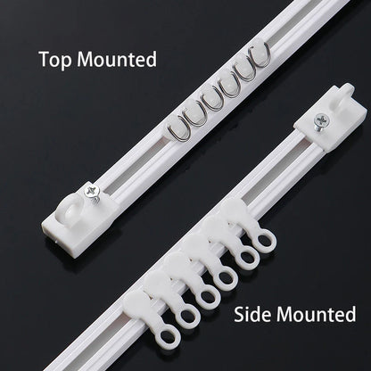 Self-Adhesive Silent Curtain Track, No-Drill Top & Side Mount Rail for Smooth Surfaces | CH1007