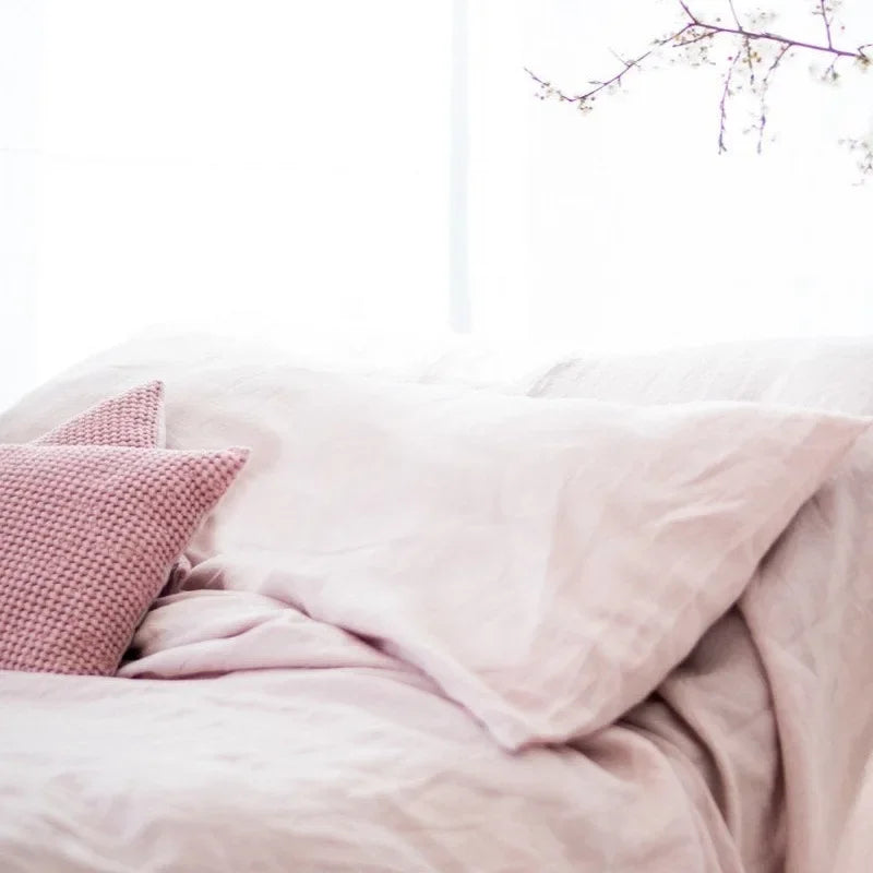 Double Long Pillowcase 100% Pure Linen Pillow Case Euro Sham for Bed, Envelope Cushion Cover Antibacterial Anti-mite