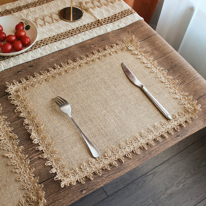 Set of 4 Rustic Round Braided Placemats | Woven Farmhouse Sunflower Table Mats for Everyday & Holiday Dining