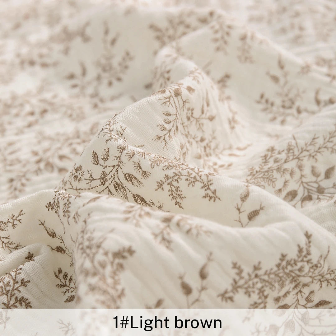 Vintage Botanical 100% Cotton Crepe Fabric | CA1010