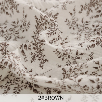 Vintage Botanical 100% Cotton Crepe Fabric | CA1010