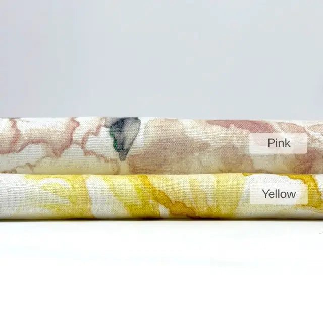 Watercolor Floral Print 100% Linen Fabric by the Yard, 57"Width, CL1177