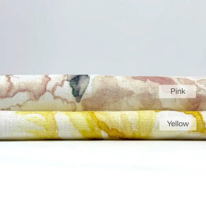 Watercolor Floral Print 100% Linen Fabric by the Yard, 57"Width, CL1177