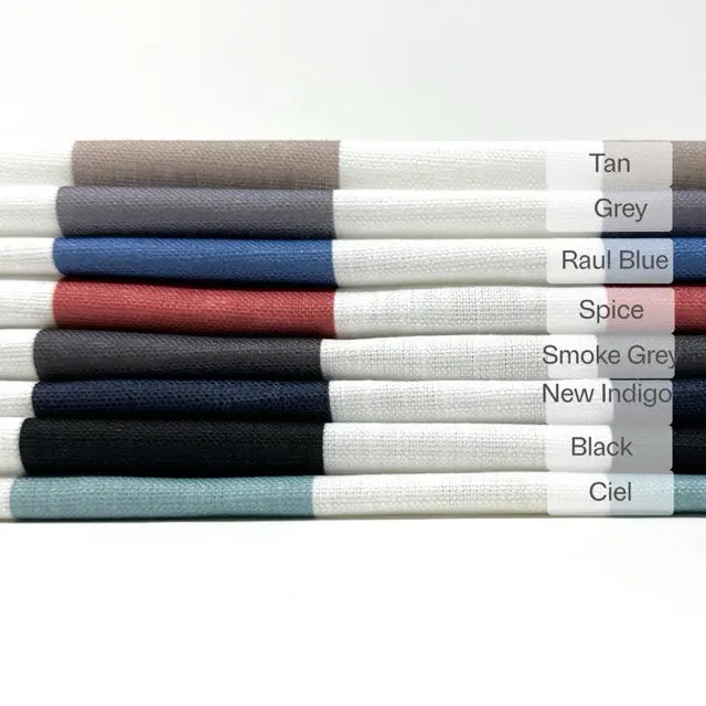 2" Stripe Faux Linen Flat Roman Shade, CL1092