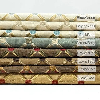 Green Beige Geometric Trellis Jacquard Fabric Flat Roman Shade, CL1187