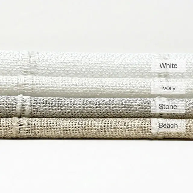 Stripe Embroidery Blend Linen Linen Flat Roman Shade, CL1060