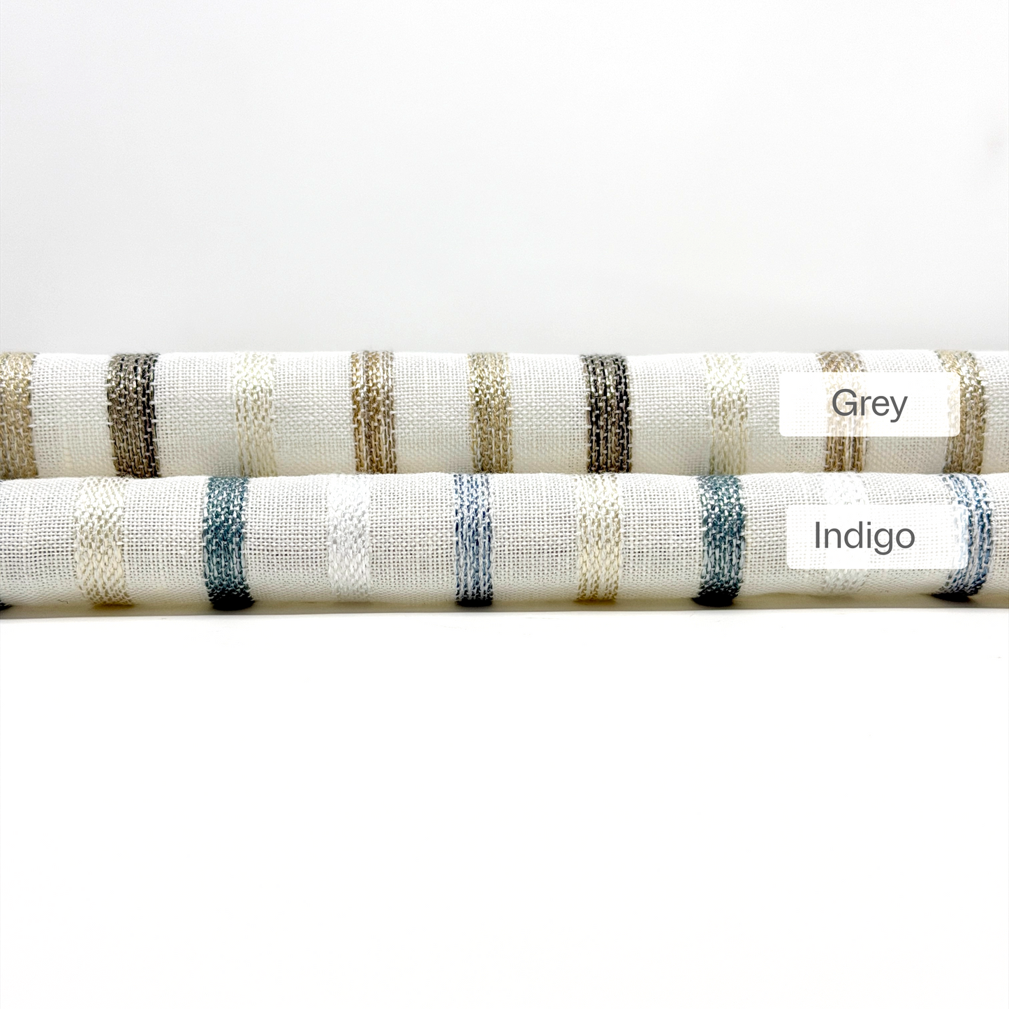 Sheer Linen Embroidery Stripe Farmhouse Flat Casual Roman Shade, CL1033