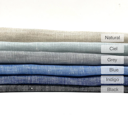 Ciel Double Width 100% Natural Linen Fabric Flat Roman Shade, CL1056