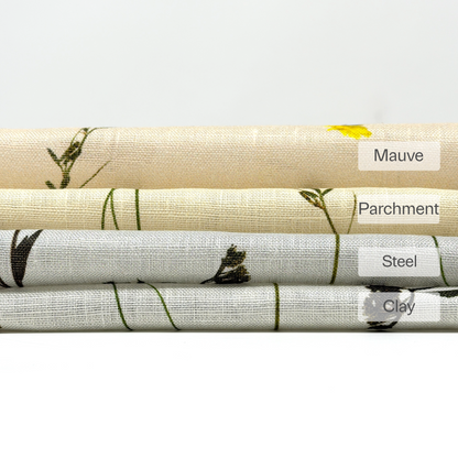 Bloom Plant Garden Print 100% Lightweight Linen Relaxed Roman Shade, CL1106