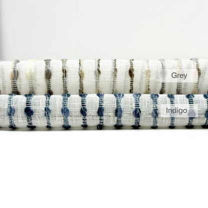 Dot Embroidery Gray Sheer Linen Flat Roman Shade, CL1032