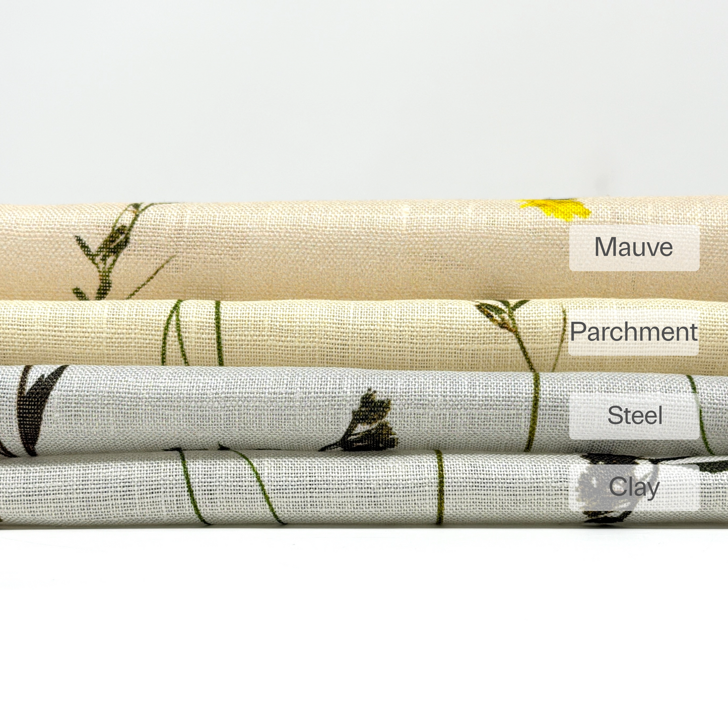 Bloom Plant Garden Print 100% Lightweight Linen Fabric by the Yard, 57"Width, CL1106