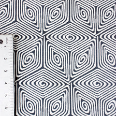 Blue/White Geometric Cubic Flat Roman Shade