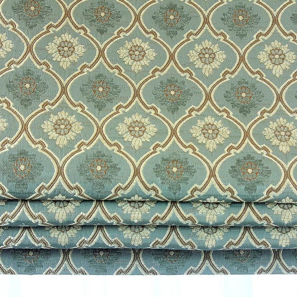 Khaki Sage Green Damask Jacquard Flat Roman Shade/CL1191 - Classic & Modern Home