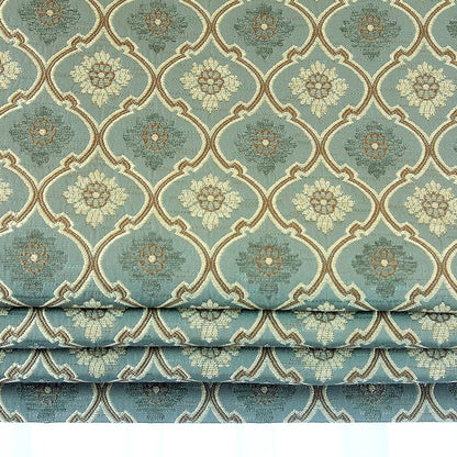 Khaki Sage Green Damask Jacquard Flat Roman Shade/CL1191 - Classic & Modern Home