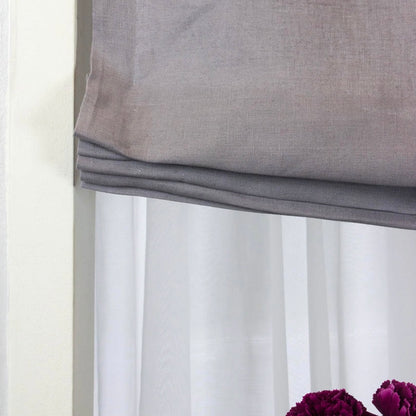 Light Grey Linen Relaxed Roman Shade, CL1010