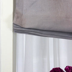 Light Grey Linen Relaxed Roman Shade/CL1010
