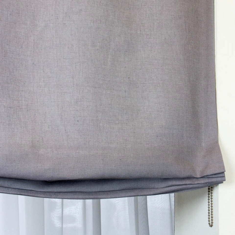 Light Grey Linen Relaxed Roman Shade, CL1010