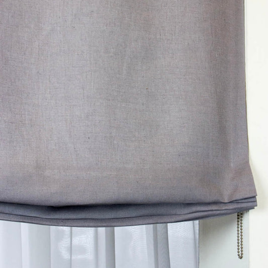 Light Grey Linen Relaxed Roman Shade | CL1010