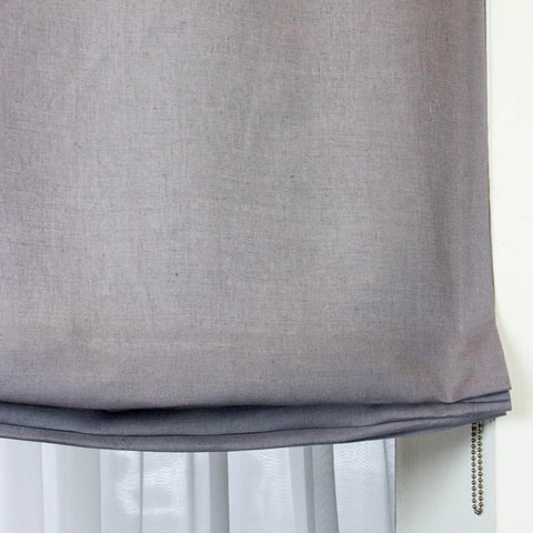Light Grey Linen Relaxed Roman Shades/CL1010