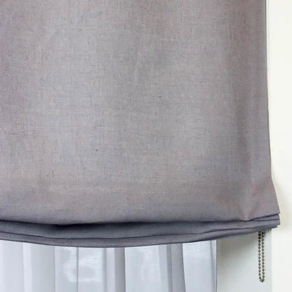 Light Grey Linen Custom Relaxed Roman Shade | CL1010