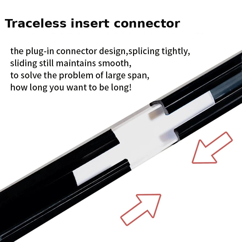 Traceless insert connector joins self-adhesive curtain track sections smoothly, CH1017