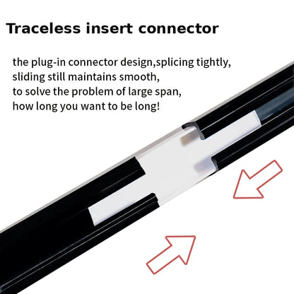 Traceless insert connector joins self-adhesive curtain track sections smoothly, CH1017