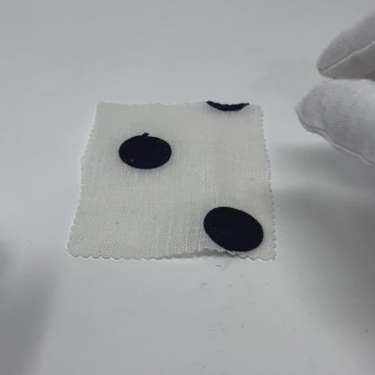 Circle Round Polka Dots Geometric Linen Fabric Flat Roman Shade, CL1072