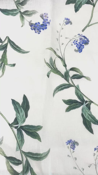 Plant Garden Handkerchief Light Weight 100% Linen Fabric By The Yard, 57"Width, CL1104