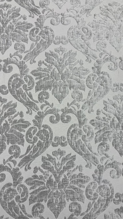 Navy Damask Velvet Classic Flat Roman Shade, CL1196