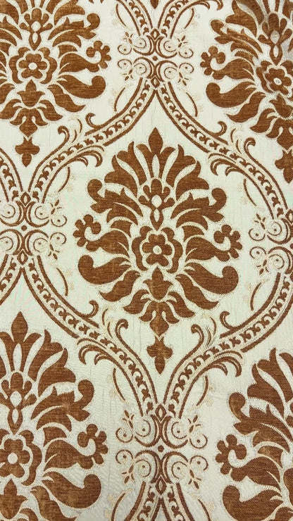 Luxury Textured Velvet Damask Fabric Flat Roman Shade, CL1194