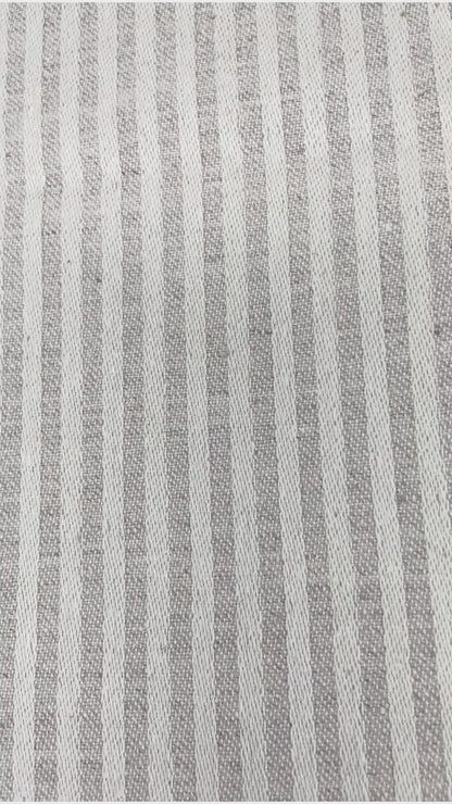 Beige and Tan Stripe 100% Linen Fabric By The Yard, 54"Width, CL1115