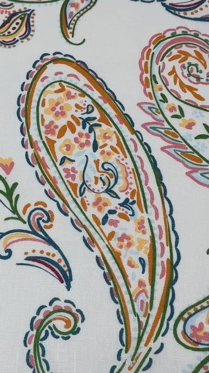 Heritage Paisley Handkerchief Lightweight 100% Linen Fabric by the Yard, 57"Width, CL1116