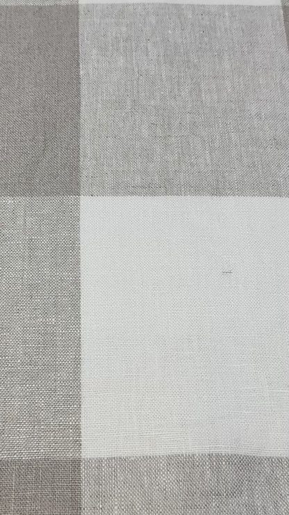 Checkered Square Multi Color 100% Linen Fabric by the Yard, 54"Width, CL1125