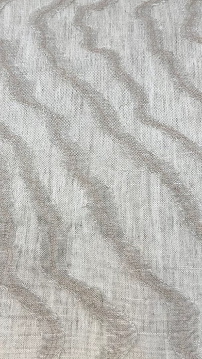 Ruffled Embroidery Blend Linen Fabric, 54"Width, CL1156