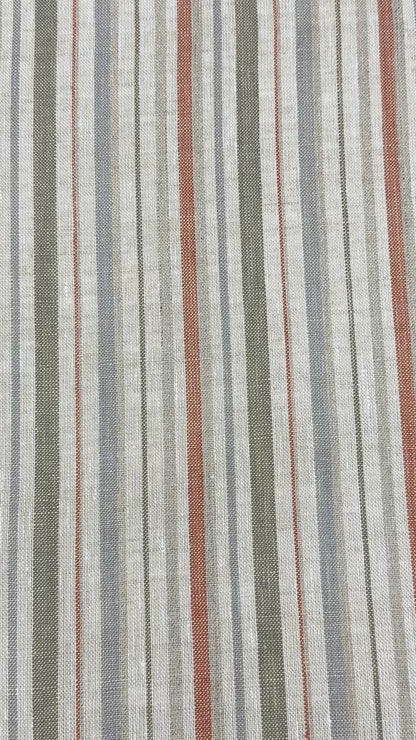 Multi-Color & Beige 100% Linen Fabric by the Yard, 56"Width, CL1089