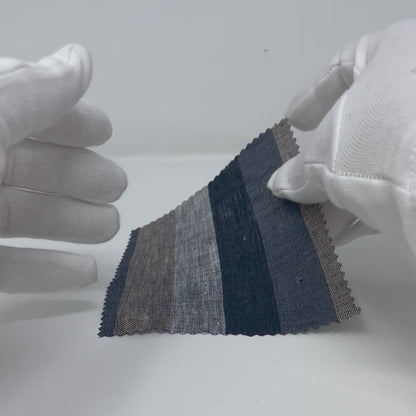 Dark Multi Colors Striped 100% Natural Linen contemporary Roman Shade, CL1042