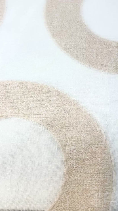 Circle Embroidery Geometric Linen Flat Roman Shade, CL1139