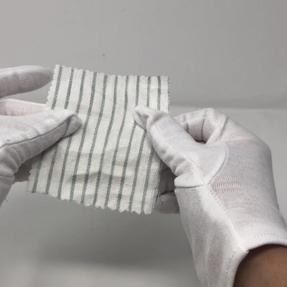 1/2" Narrow Stripe Natural Linen Fabric Custom Flat Roman Shade, CL1002