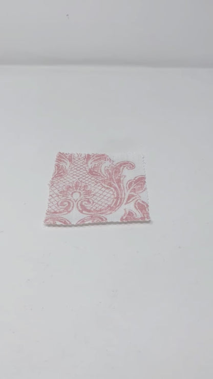 Distressed Damask Floral Faux Linen Flat Roman Shade, CL1091