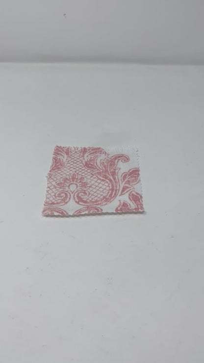 French Floral Damask Faux Linen Flat Roman Shade, CL1091