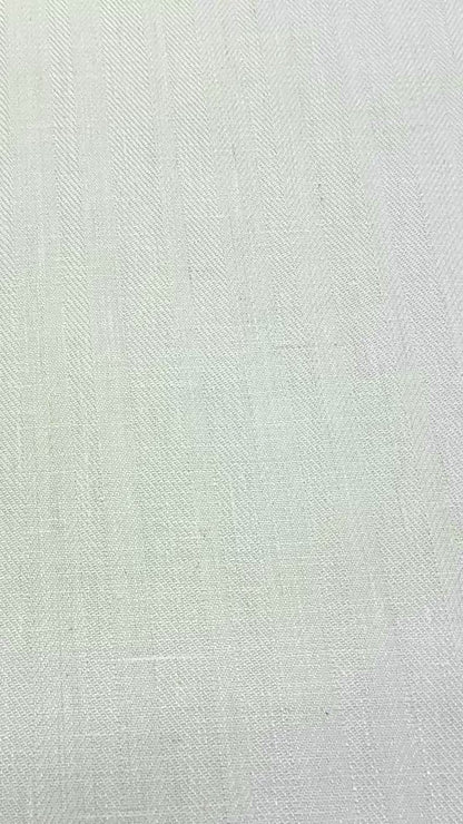 Ecru Herringbone Pattern 100% Natural Linen Flat Custom Roman Shade, CL1047