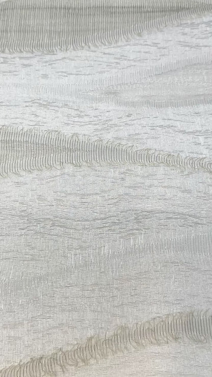 Tassel Waved Sheer Blend Linen Fabric by the Yard, 110"Width, CL1171