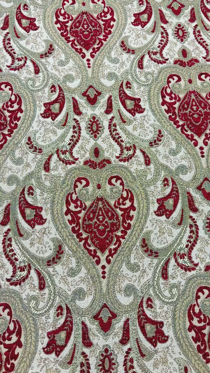 Classic Medallion Tapestry Jacquard Fabric Flat Roman Shade, CL1198