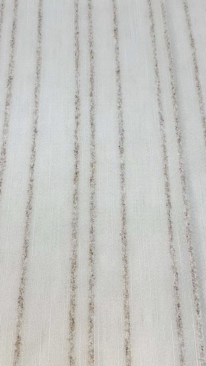 Ruffled Stripe Embroidery Blend Linen Fabric, 118"Width, CL1172