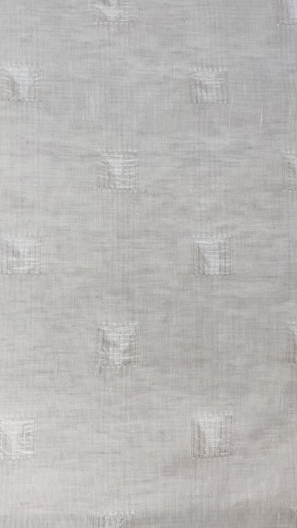 Square Tear-off Modern Geometric Sheer Linen Flat Roman shade, CL1137