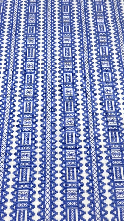 Aztec Stripe Linen Farmhouse Roman Shade, CL1093